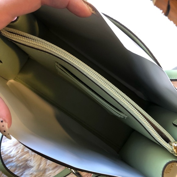 Michael Kors Center Stripe Maple Small Satchel. Bright Limeade. NWT. - Picture 6 of 12